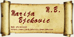 Marija Bjeković vizit kartica